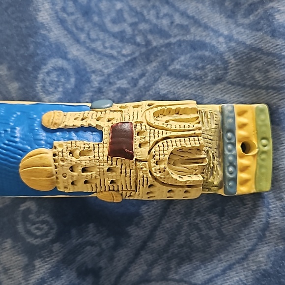 Jerusalem Western Wall Clay Mezuzah Case. New Pre-owned In Original Box. - Picture 8 of 9